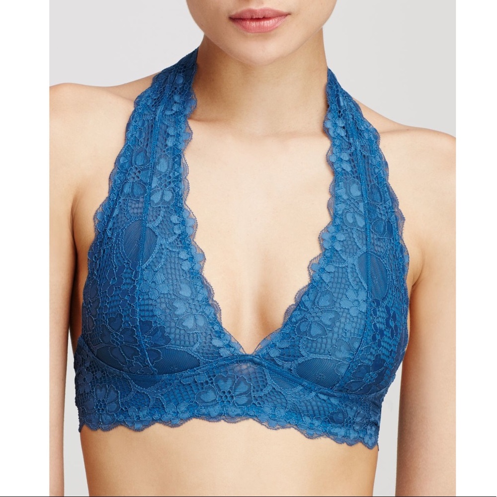 Free People Galloon halter Bralette blue